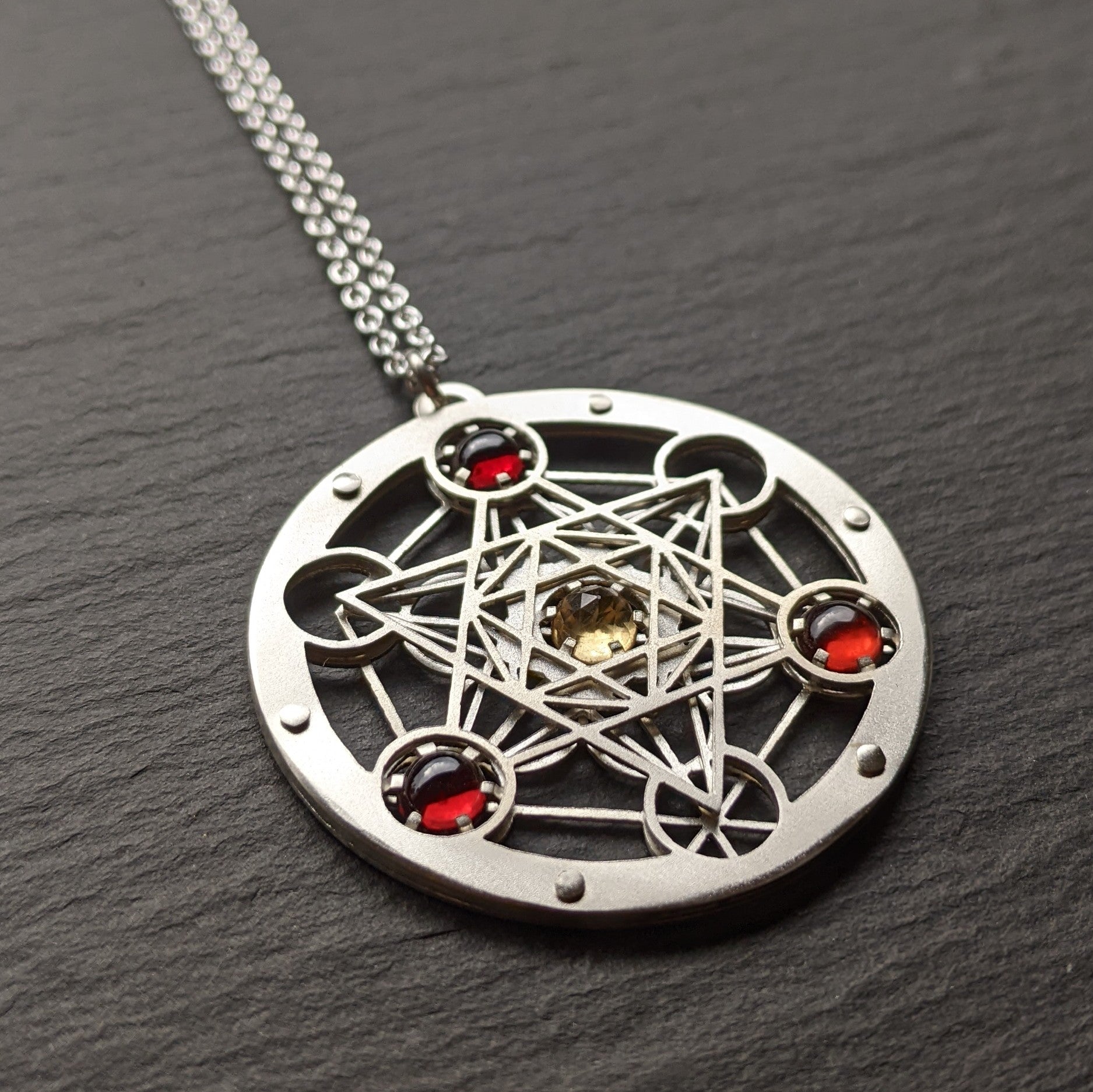 Metatron's Cube Four Gem Pendant – Jean Burgers Jewellery