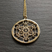 Handcut 9ct gold Metatron's Cube Pendant