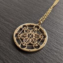 Handcut 9ct gold Metatron's Cube Pendant