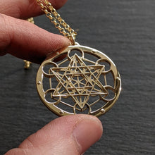 Handcut 9ct gold Metatron's Cube Pendant