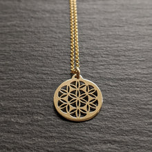 Handcut 9ct gold Tiny Flower of Life Pendant