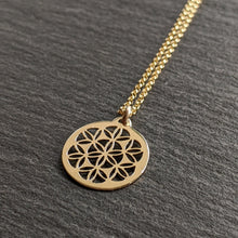 Handcut 9ct gold Tiny Flower of Life Pendant