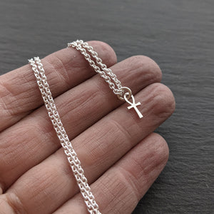 Handcut Tiny Ankh Pendant