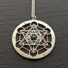 Handcut Metatron's Cube Pendant - choose your own gemstone