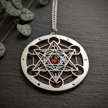 Handcut Metatron's Cube Pendant - choose your own gemstone