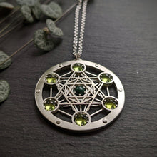 Handcut Metatron's Cube Seven Gem Pendants