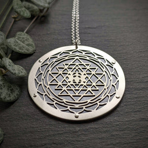 Handcut Sri Yantra Pendant