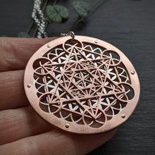 Handcut Metatron's Cube Flower of Life Pendant