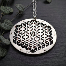 Handcut Metatron's Cube Flower of Life Pendant