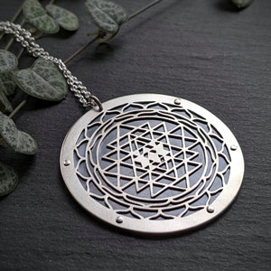 Handcut Sri Yantra Pendant