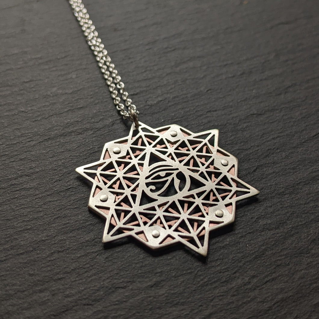 64 Tetrahedron Grid Pendant - Eye of Ra