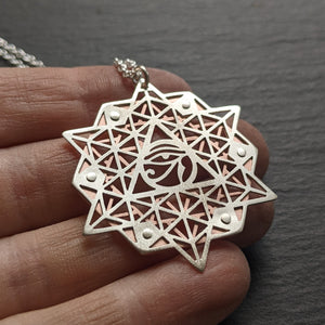 64 Tetrahedron Grid Pendant - Eye of Ra