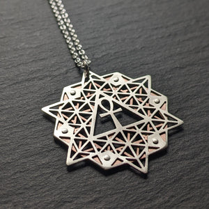 64 Tetrahedron Grid Pendant - Ankh