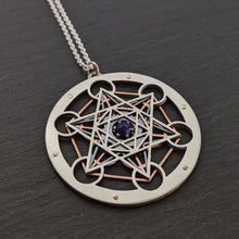 Handcut Metatron's Cube Pendant - choose your own gemstone