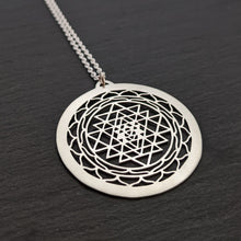 Handcut Sri Yantra Pendant - single layer