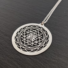 Handcut Sri Yantra Pendant - single layer