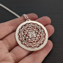 Handcut Sri Yantra Pendant - single layer