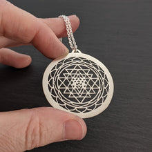 Handcut Sri Yantra Pendant - single layer