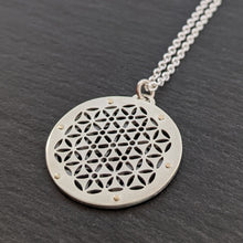 Handcut Tiny Kabbalah Flower of Life Pendant