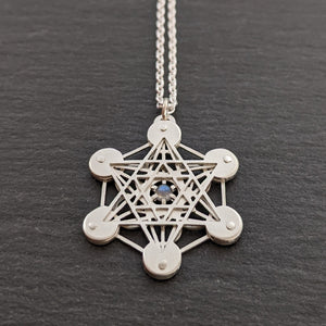 Handcut Metatron's Cube Pendant - Labradorite