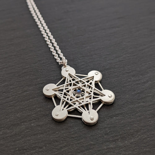 Handcut Metatron's Cube Pendant - Labradorite