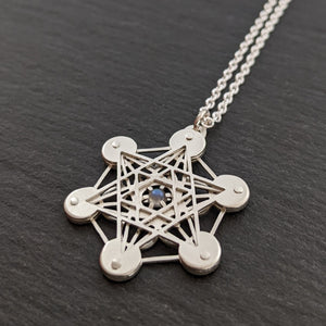 Handcut Metatron's Cube Pendant - Labradorite