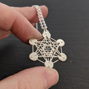 Handcut Metatron's Cube Pendant - Labradorite