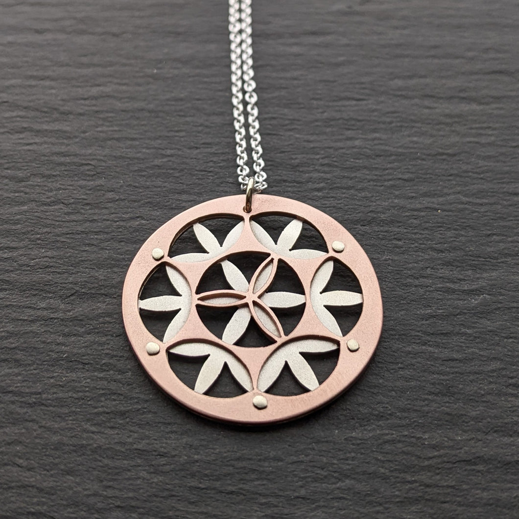 Handcut Flower of Life Pendant