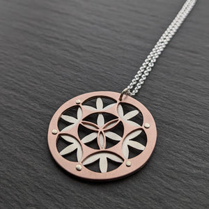 Handcut Flower of Life Pendant