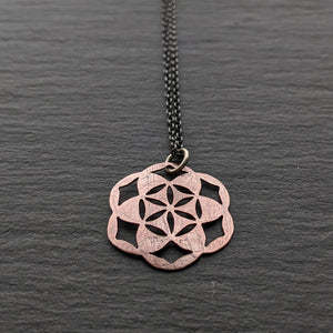 Copper Flower of Life Pendant - small