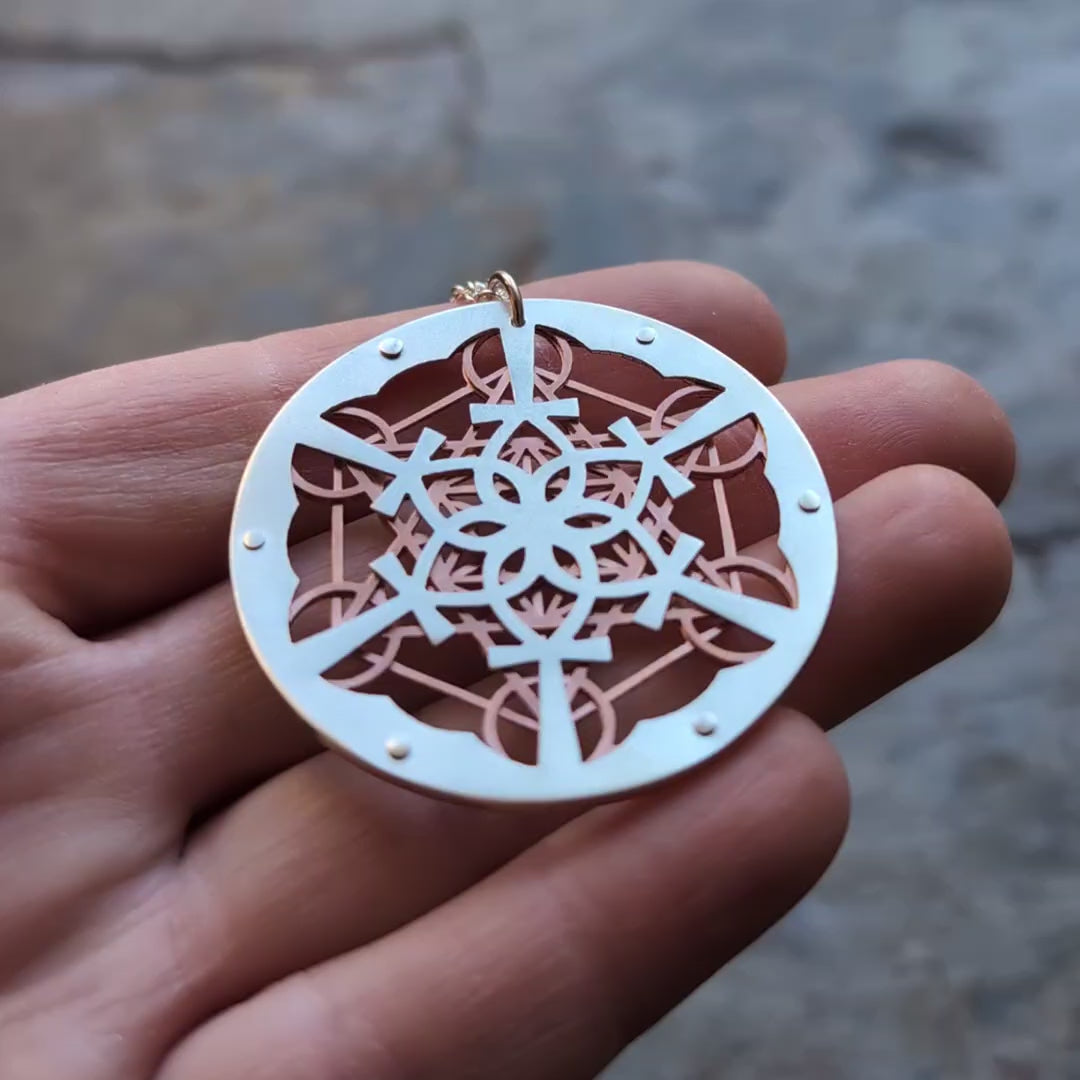 Ankh Lotus Metatron's Cube Pendant