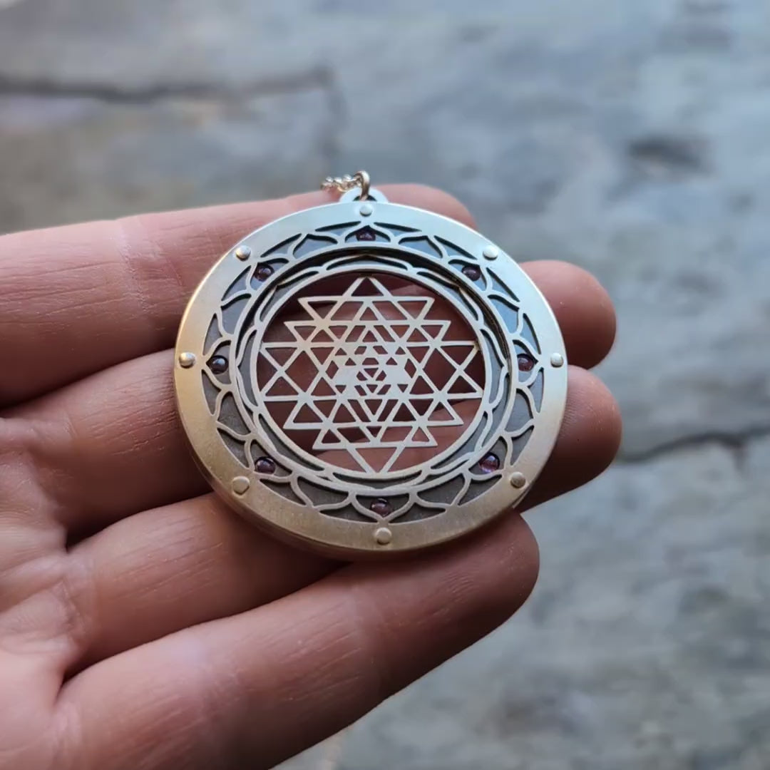 Sri Yantra Amulet - amethyst