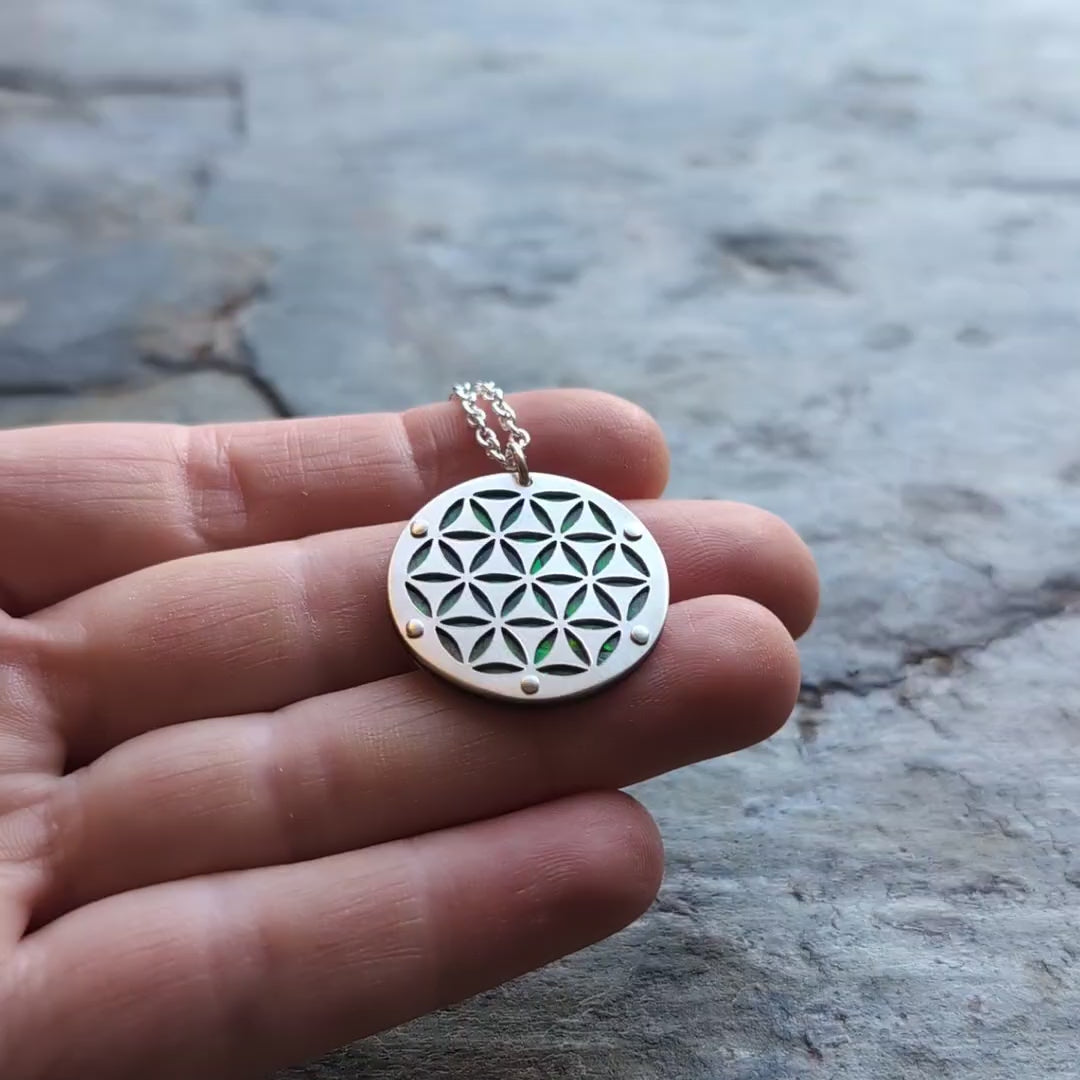 Green Flower of Life Pendant