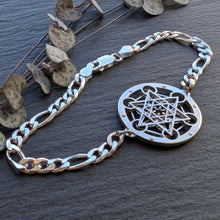 Handcut Metatron's Cube Bracelet - garnet