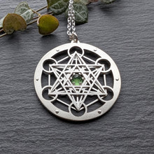 Handcut Metatron's Cube Pendant - choose your gemstone - Small