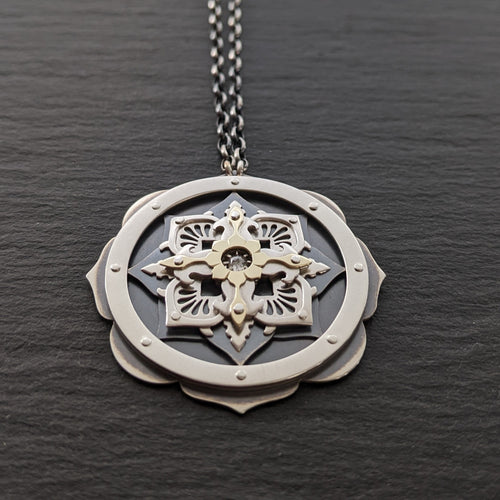 Handcut Desert Flower Pendant