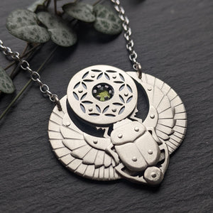 Handcut Scarab Amulet - Moldavite