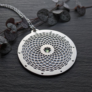 Handcut Moldavite Toroid Pendant - Large