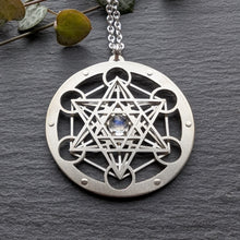 Handcut Metatron's Cube Pendant - choose your gemstone - Small