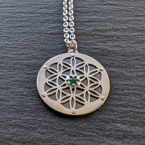 Flower of Life Pendant - emerald