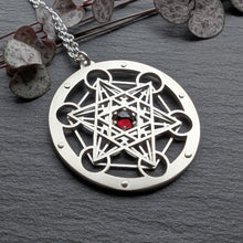 Handcut Metatron's Cube Pendant - choose your gemstone - Small
