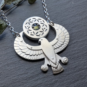Handcut Horus Amulet - Moldavite