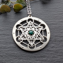 Handcut Metatron's Cube Pendant - choose your gemstone - Small