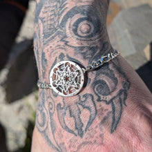 Handcut Metatron's Cube Bracelet - garnet