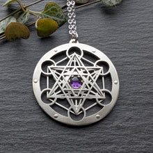 Handcut Metatron's Cube Pendant - choose your gemstone - Small
