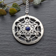 Handcut Metatron's Cube Pendant - choose your gemstone - Small