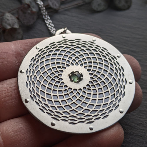 Handcut Moldavite Toroid Pendant - Large