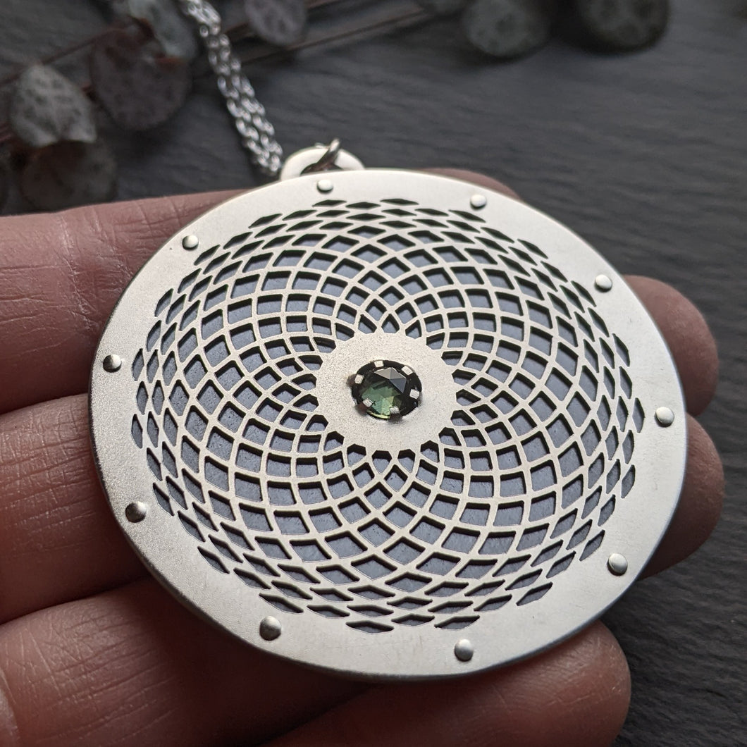 Handcut Moldavite Toroid Pendant - Large