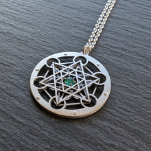Small Metatron's Cube Pendant - emerald