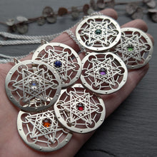 Handcut Metatron's Cube Pendant - choose your gemstone - Small